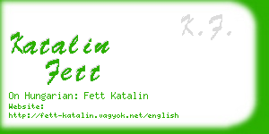 katalin fett business card